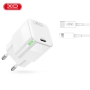 Ładowarka sieciowa USB-C PD 30W + kabel Typ C - Lightning XO CE06 biała