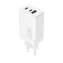 Ładowarka sieciowa 2xUSB-C PD 65W + 1xUSB 3.0 QC Maxlife MXTC-08-65ACC biała