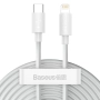 Kabel USB iPhone Lightning 1.5m biały Baseus TZCALZJ-02 2.4A