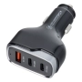 Ładowarka samochodowa 2xUSB-C PD + 1xUSB QC 3.0 138W CC53-2C1A czarna