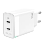 Ładowarka sieciowa 2xUSB-C PD 45W JELLICO G106 biała