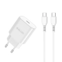 Ładowarka sieciowa USB-C PD 25W + kabel Typ C - Typ C JELLICO C35 biała