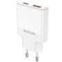 Ładowarka sieciowa USB-C PD 20W + 1xUSB 3.0 QC JELLICO EU57 biała